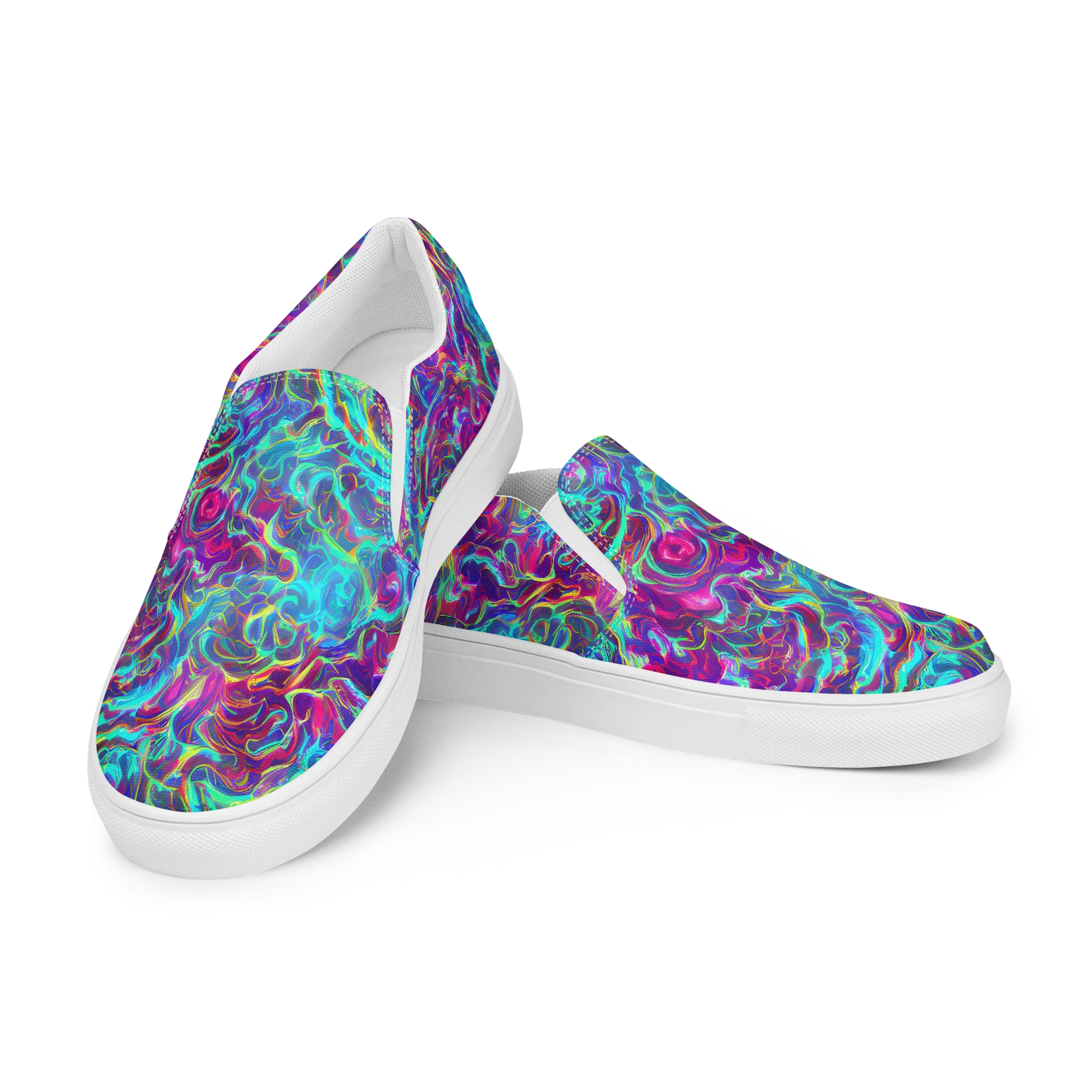 Surreal Riptide on Men's Slip-On Canvas Shoes — Left Front