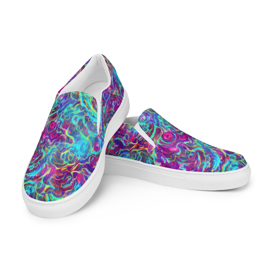 Surreal Riptide on Men's Slip-On Canvas Shoes — Left Front