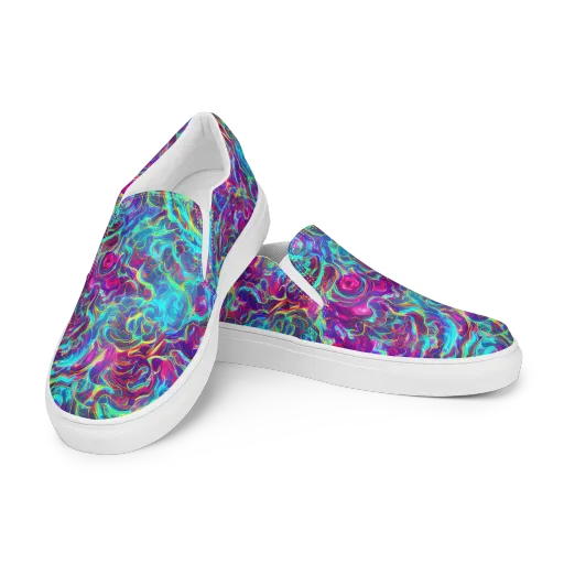 Surreal Riptide on a Men's Slip-On Canvas Shoes