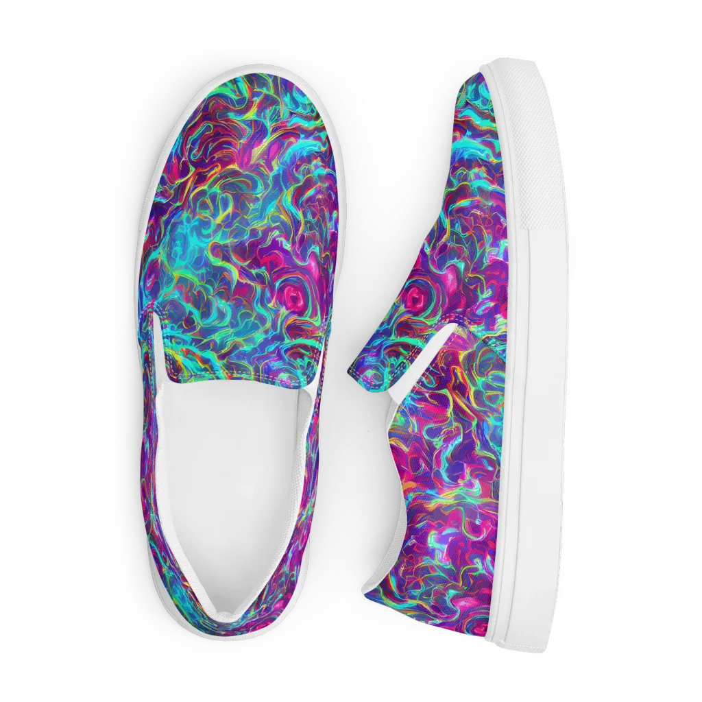 Surreal Riptide on Men's Slip-On Canvas Shoes — Front