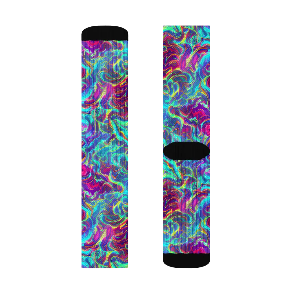 Surreal Riptide on Socks — Right Sock