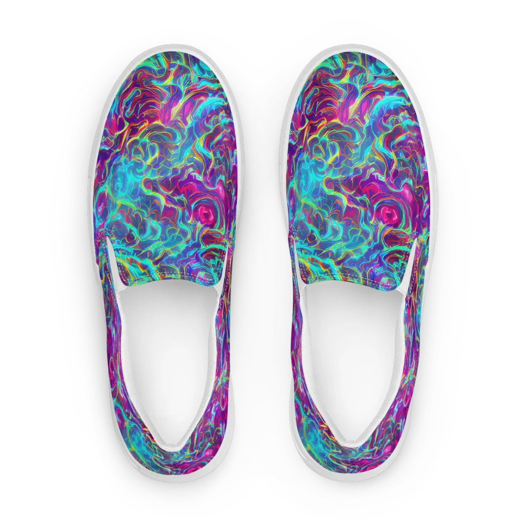 Surreal Riptide on Women's Slip-On Canvas Shoes — Front