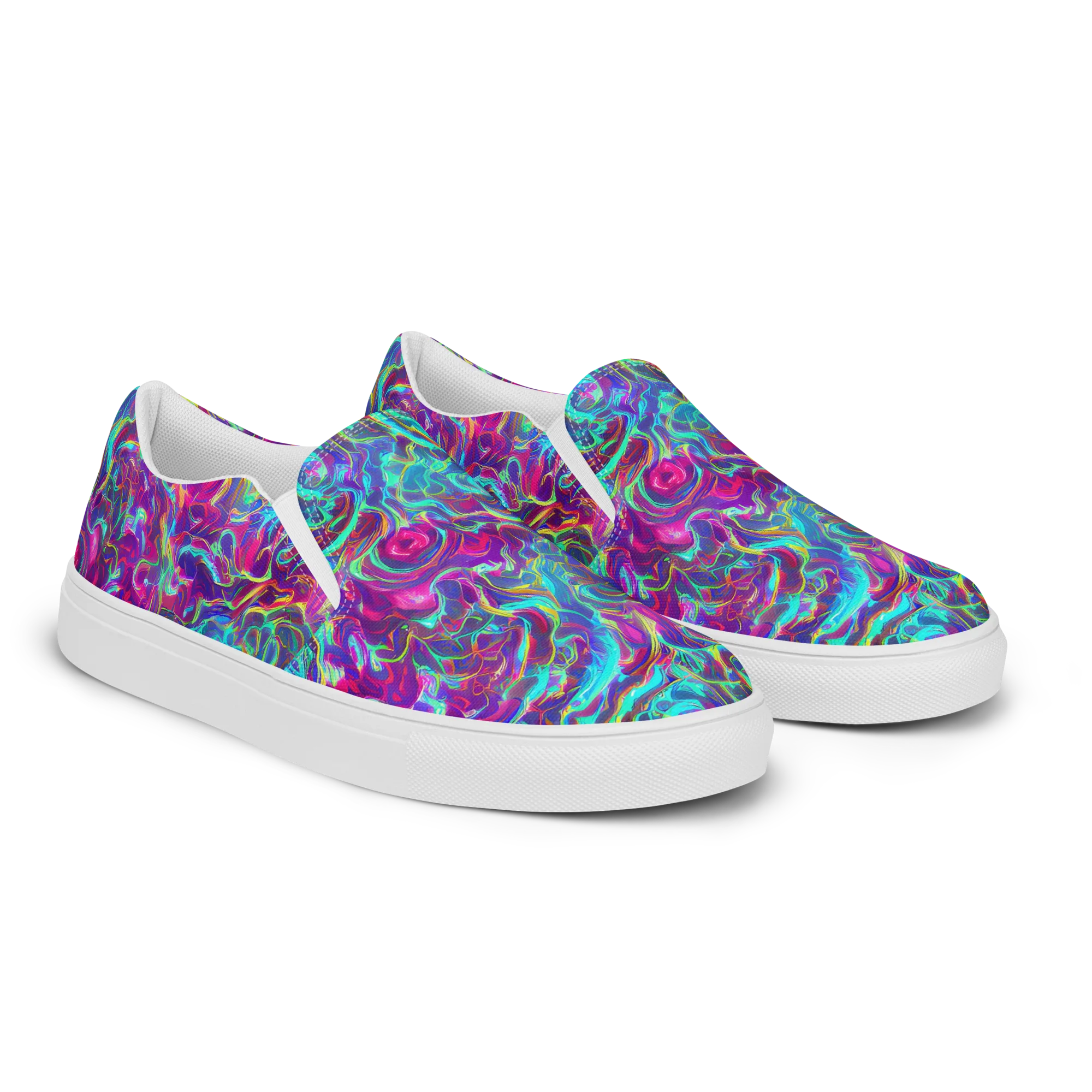 Surreal Riptide on Women's Slip-On Canvas Shoes — Right Front