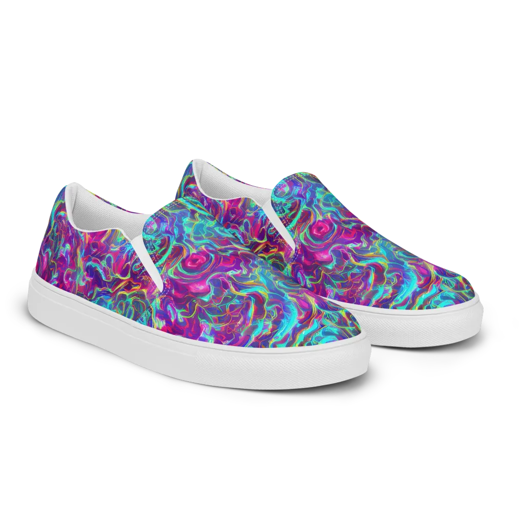 Surreal Riptide on Women's Slip-On Canvas Shoes — Right Front