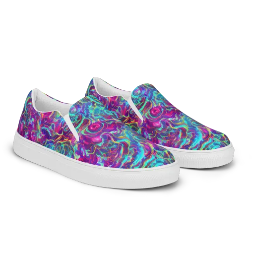 Surreal Riptide on a Women's Slip-On Canvas Shoes