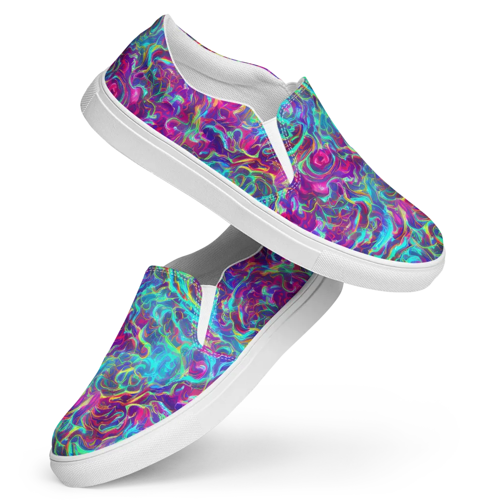 Surreal Riptide on Women's Slip-On Canvas Shoes — Front