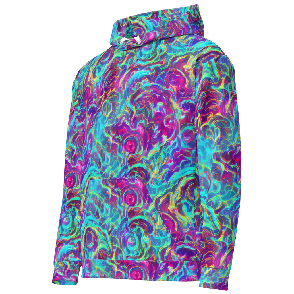 Surreal Riptide on Cotton Hoodie — Left Front