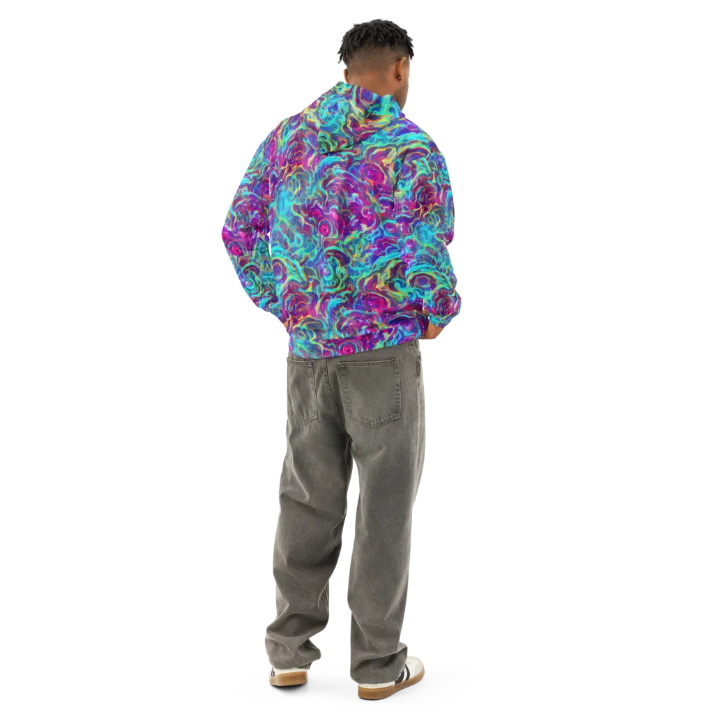 Surreal Riptide on Cotton Hoodie — Back