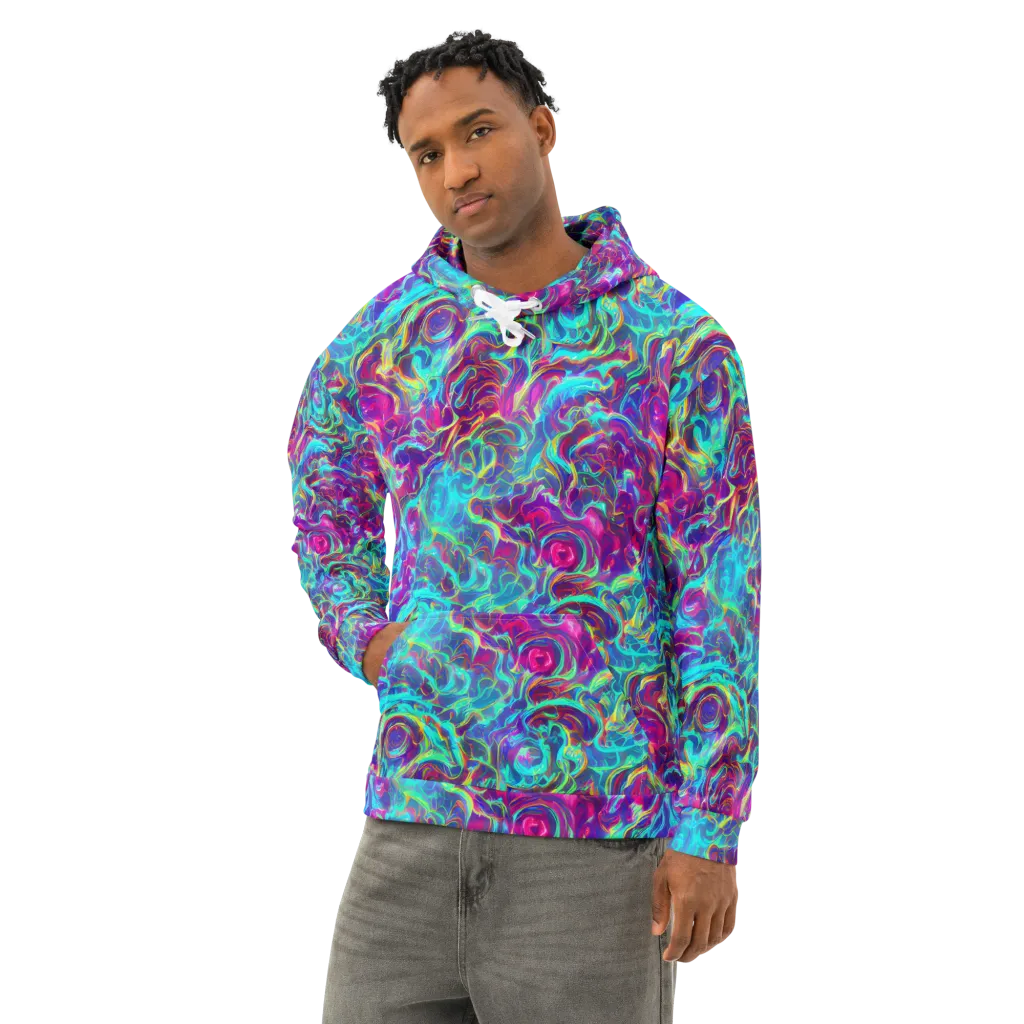 Surreal Riptide on Cotton Hoodie — Left Front