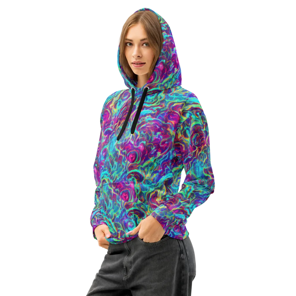 Surreal Riptide on Cotton Hoodie — Left Front