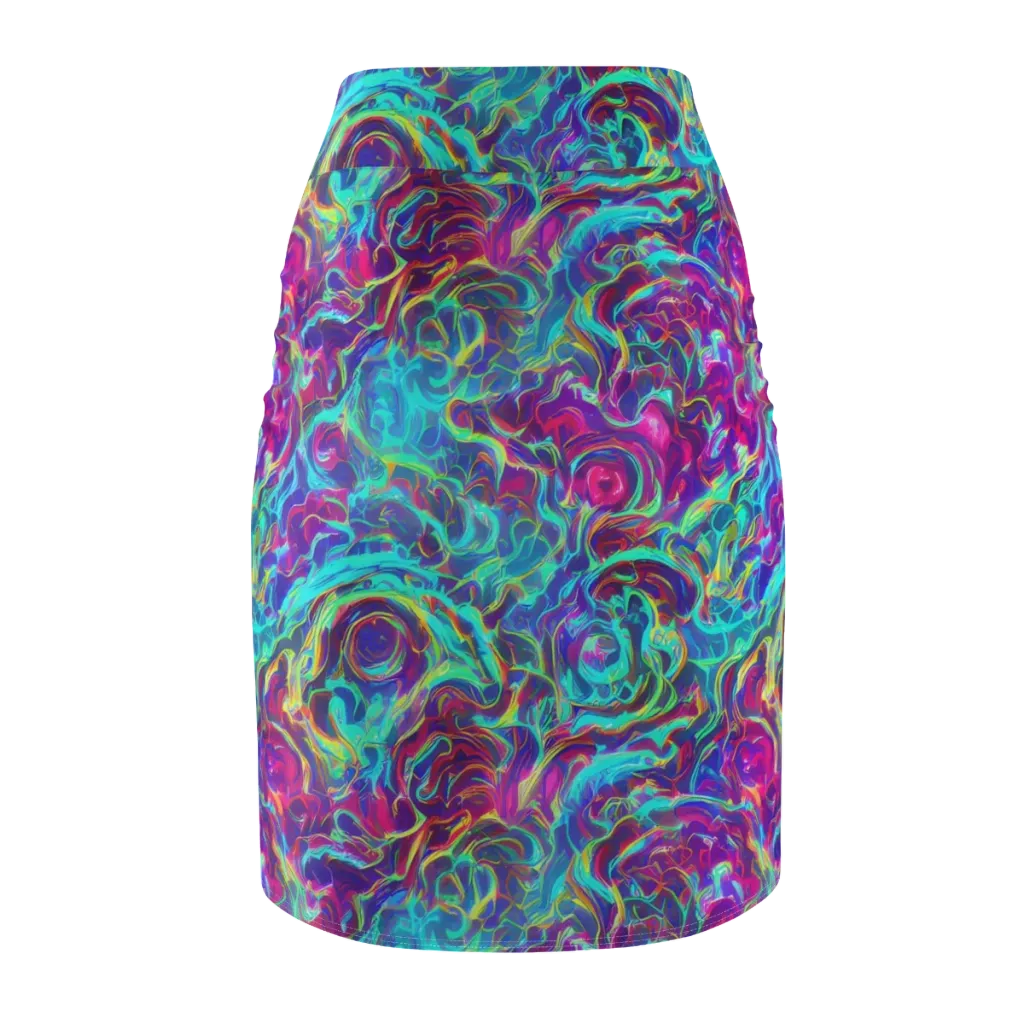 Surreal Riptide on Pencil Skirt — Back