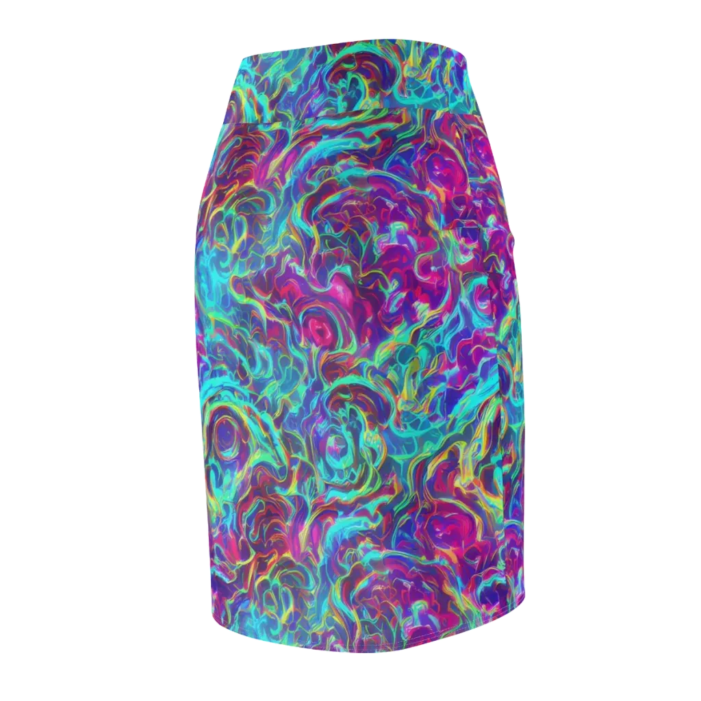 Surreal Riptide on Pencil Skirt — Back Side
