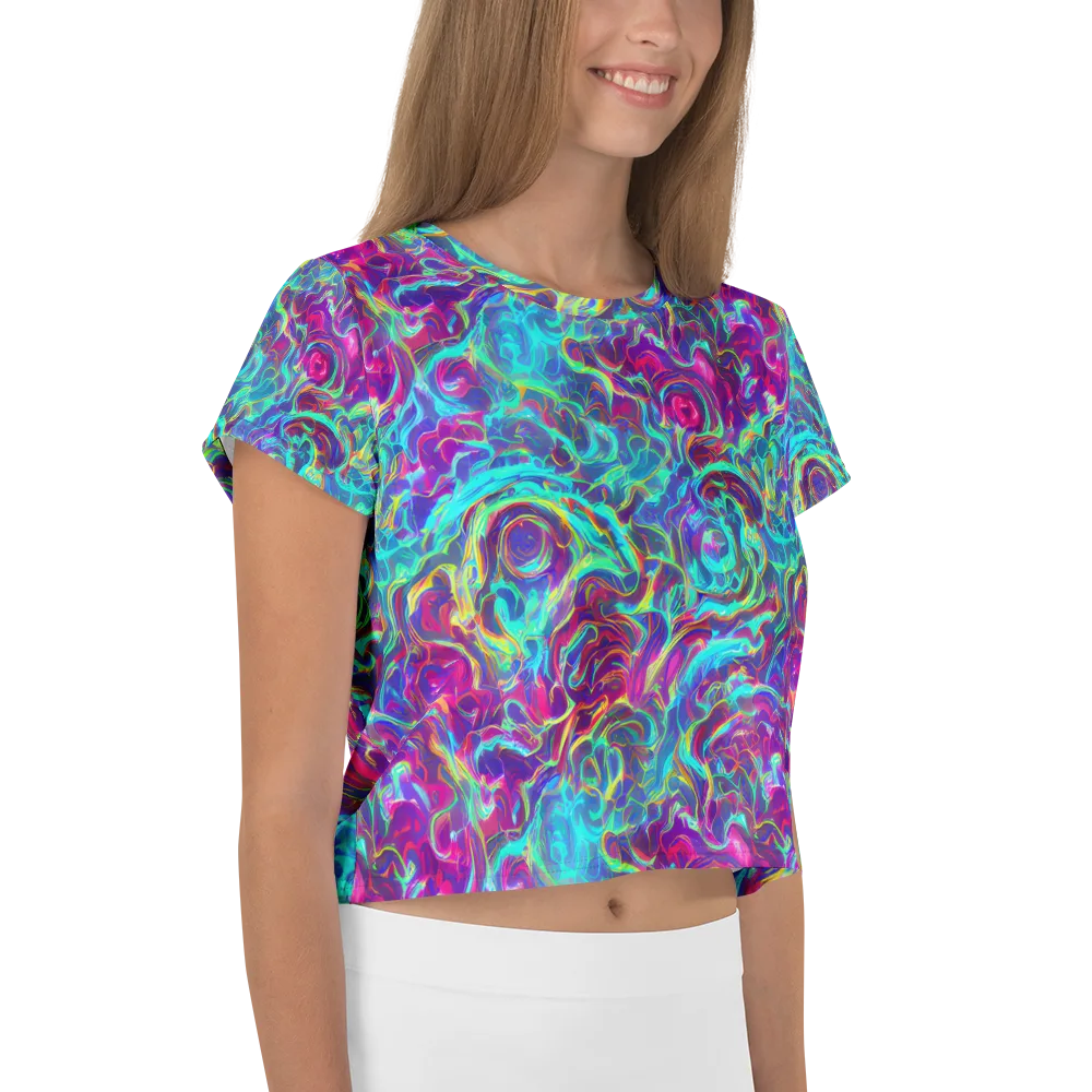 Surreal Riptide on Crop Tee — Right