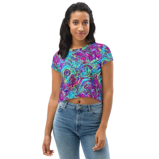 Surreal Riptide on a Crop Tee
