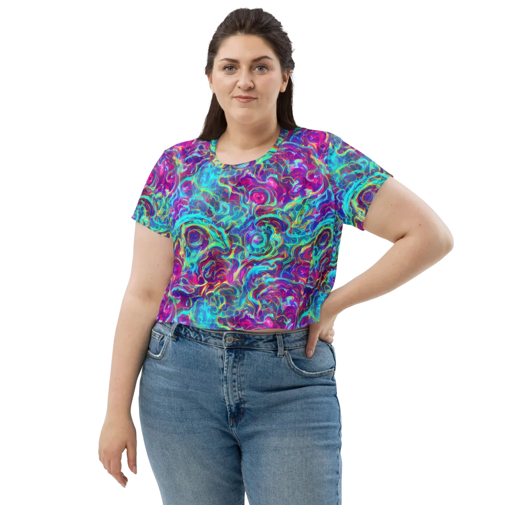 Surreal Riptide on Crop Tee — Front