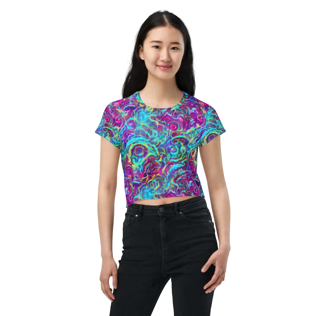 Surreal Riptide on Crop Tee — Front