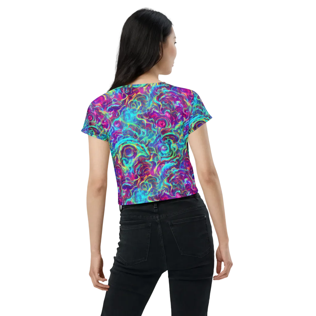 Surreal Riptide on Crop Tee — Back