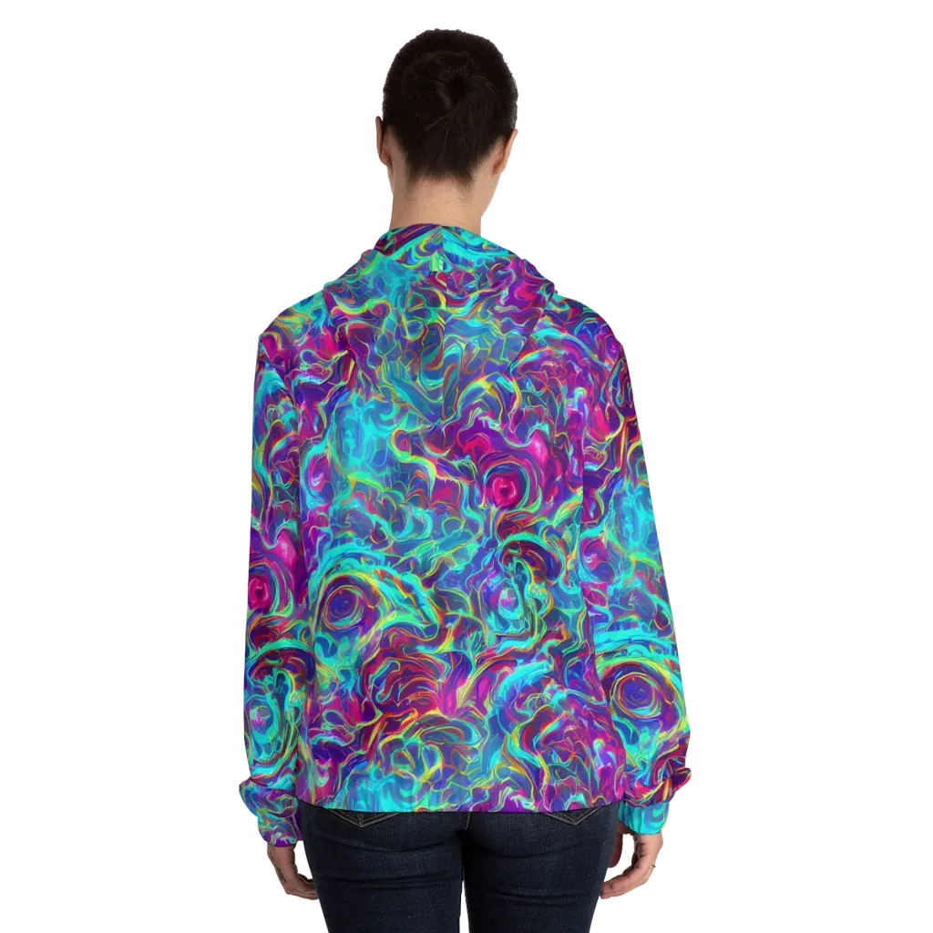 Surreal Riptide on Women's Full-Zip Hoodie — Back On Person