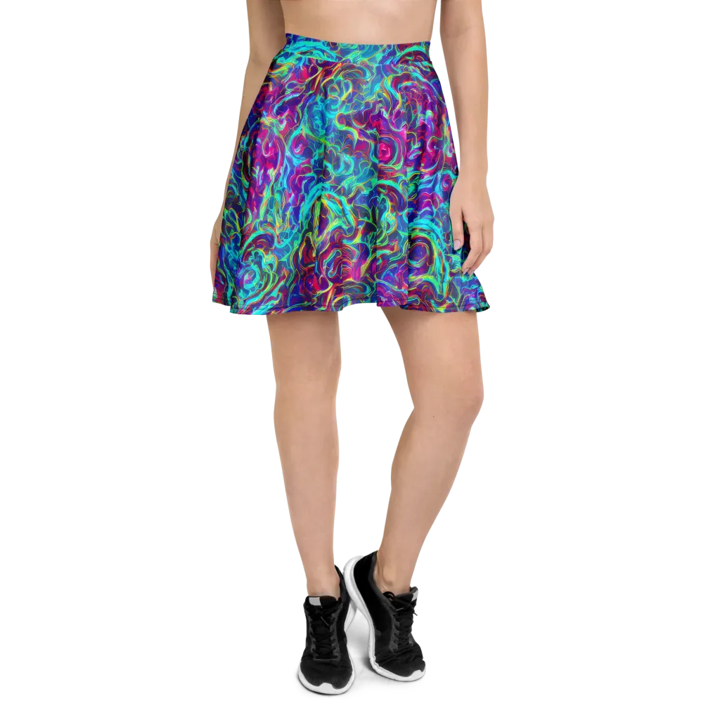 Surreal Riptide on Skater Skirt — Front