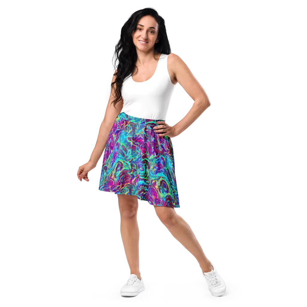Surreal Riptide on Skater Skirt — Front