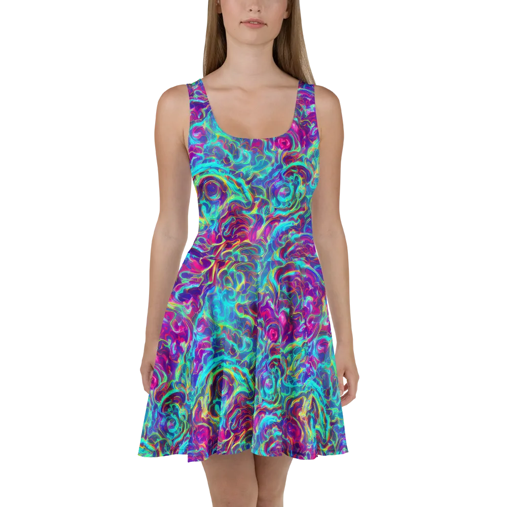 Surreal Riptide on Skater Dress — Front