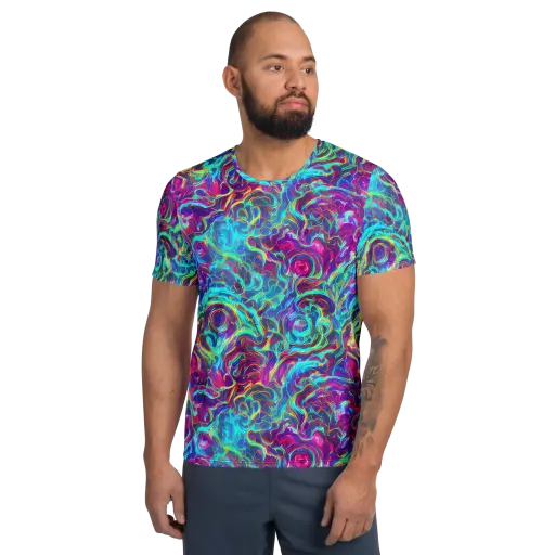Surreal Riptide on a Men's Athletic T-Shirt