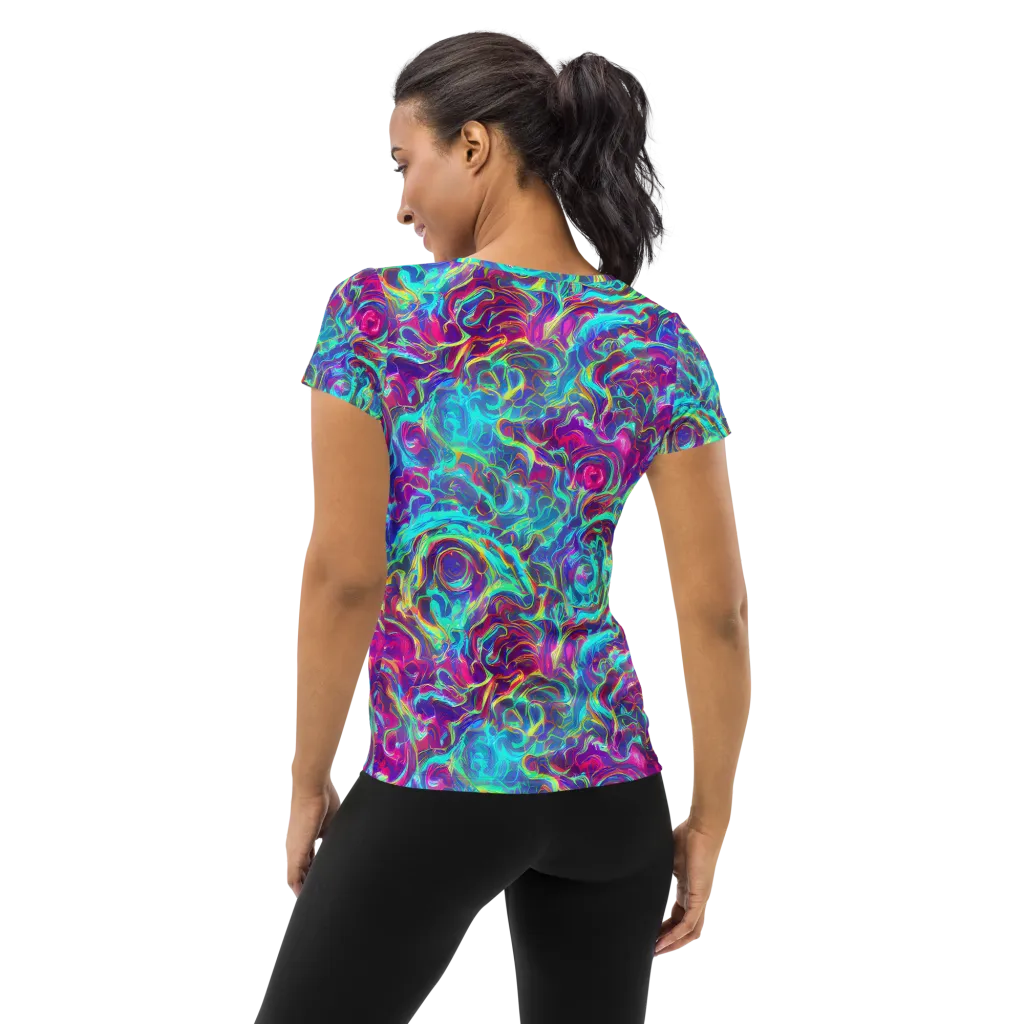 Surreal Riptide on Women's Athletic T-Shirt — Back