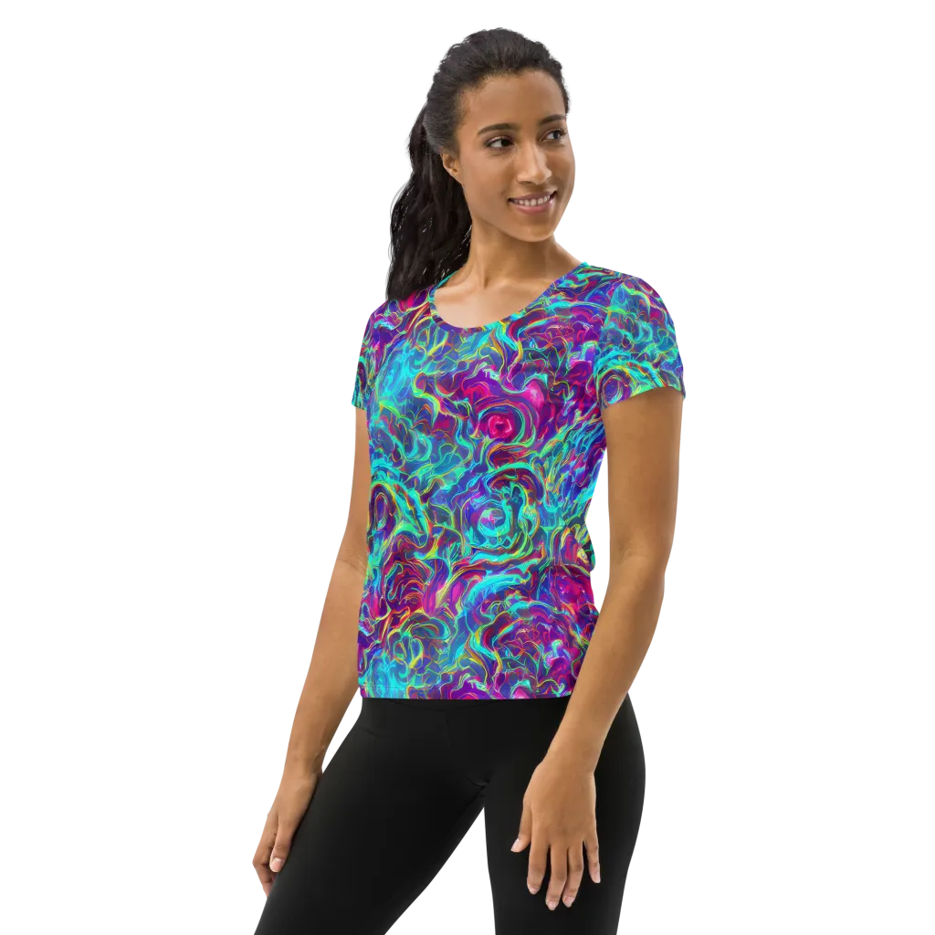 Surreal Riptide on Women's Athletic T-Shirt — Left