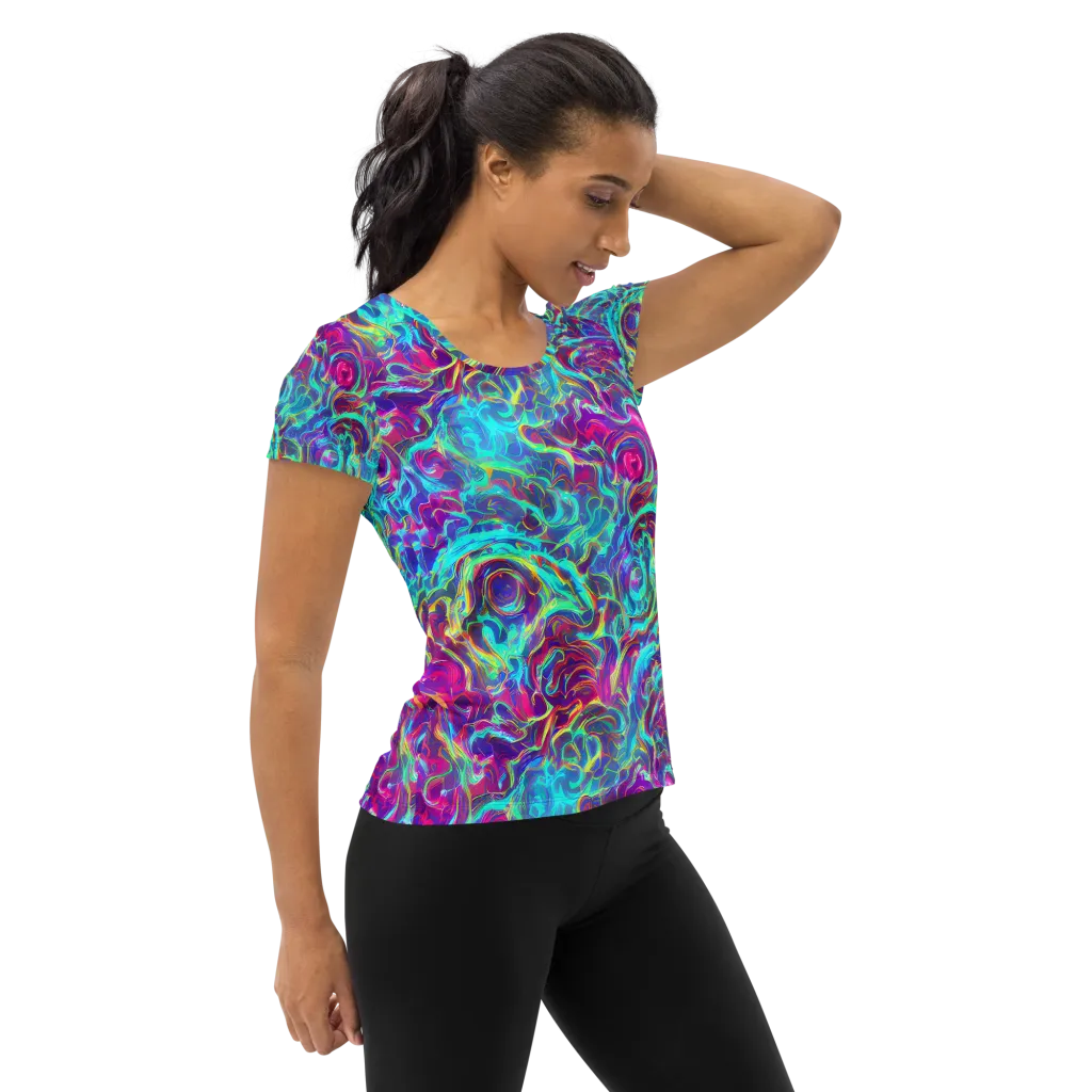 Surreal Riptide on Women's Athletic T-Shirt — Right