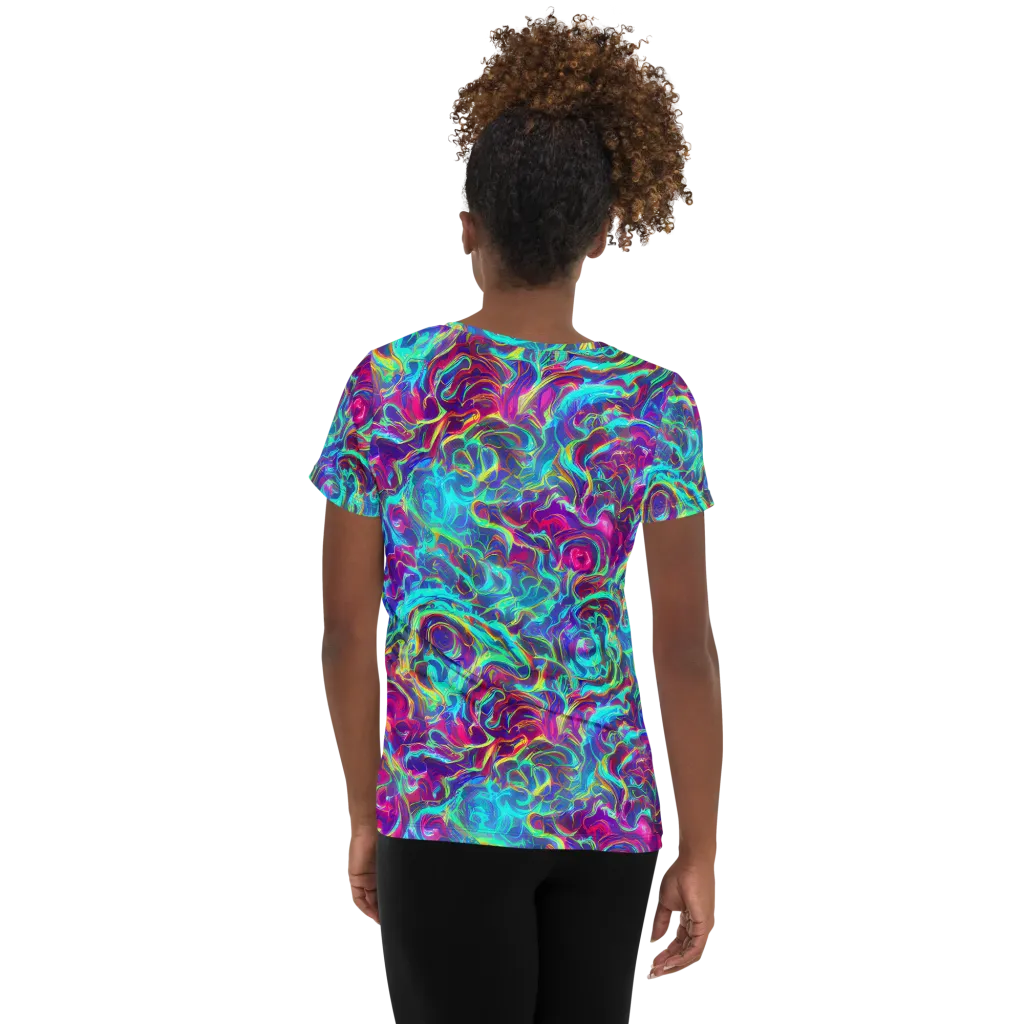 Surreal Riptide on Women's Athletic T-Shirt — Back