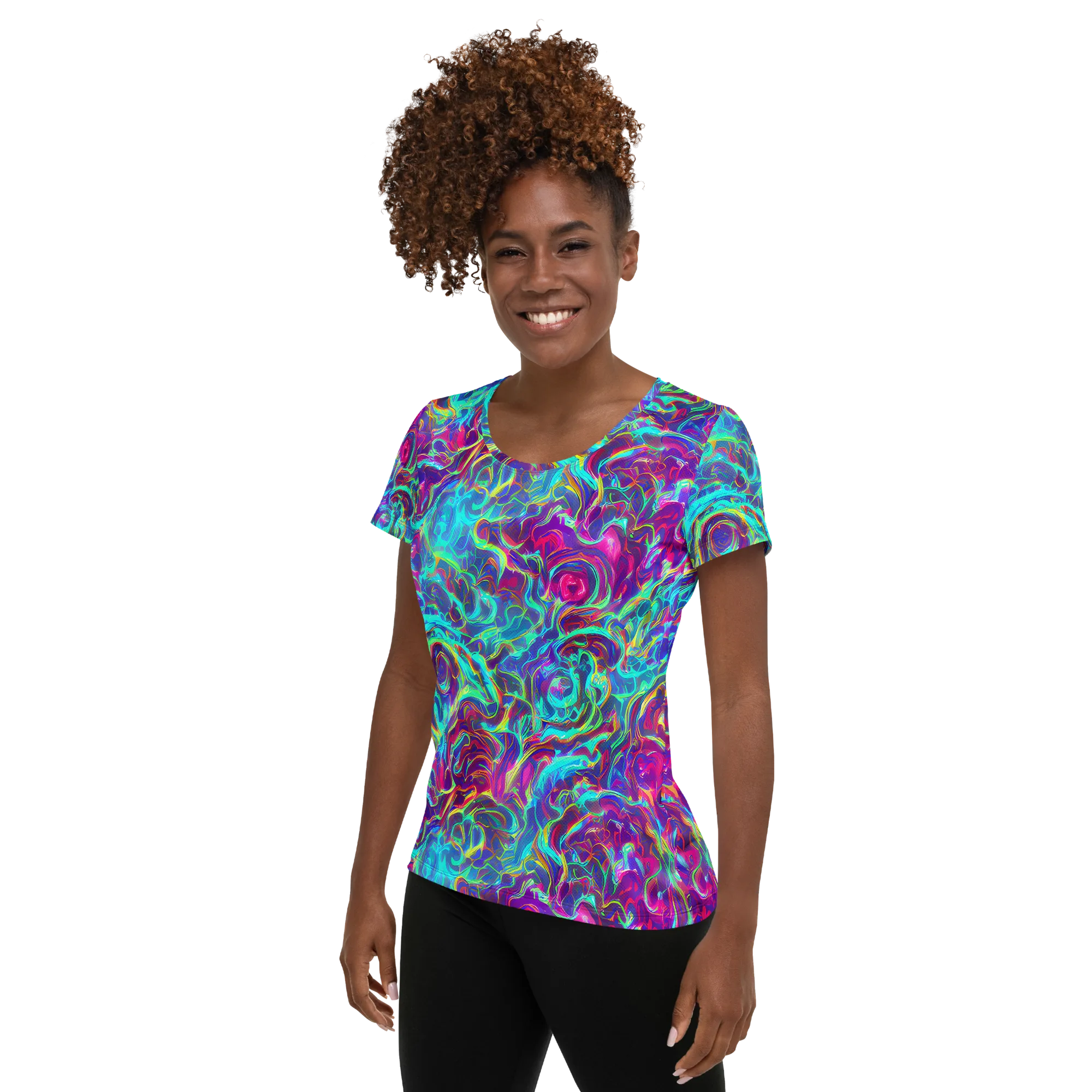 Surreal Riptide on Women's Athletic T-Shirt — Left