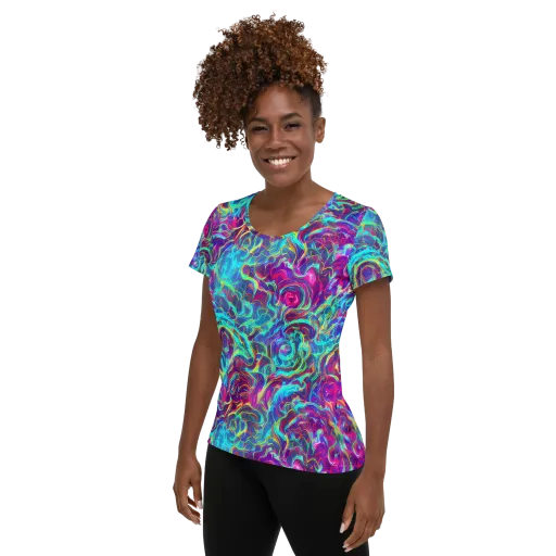 Surreal Riptide on a Women's Athletic T-Shirt