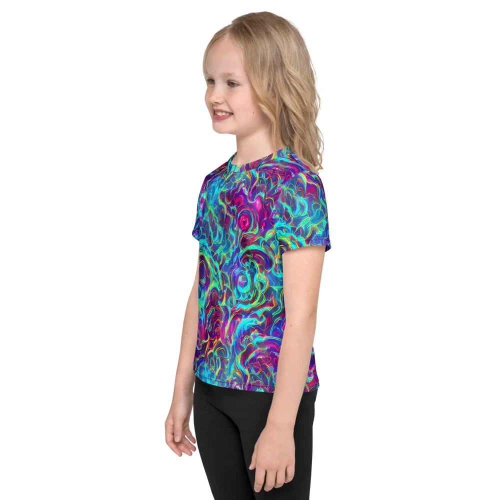 Surreal Riptide on Kids Crew Neck T-Shirt — Left