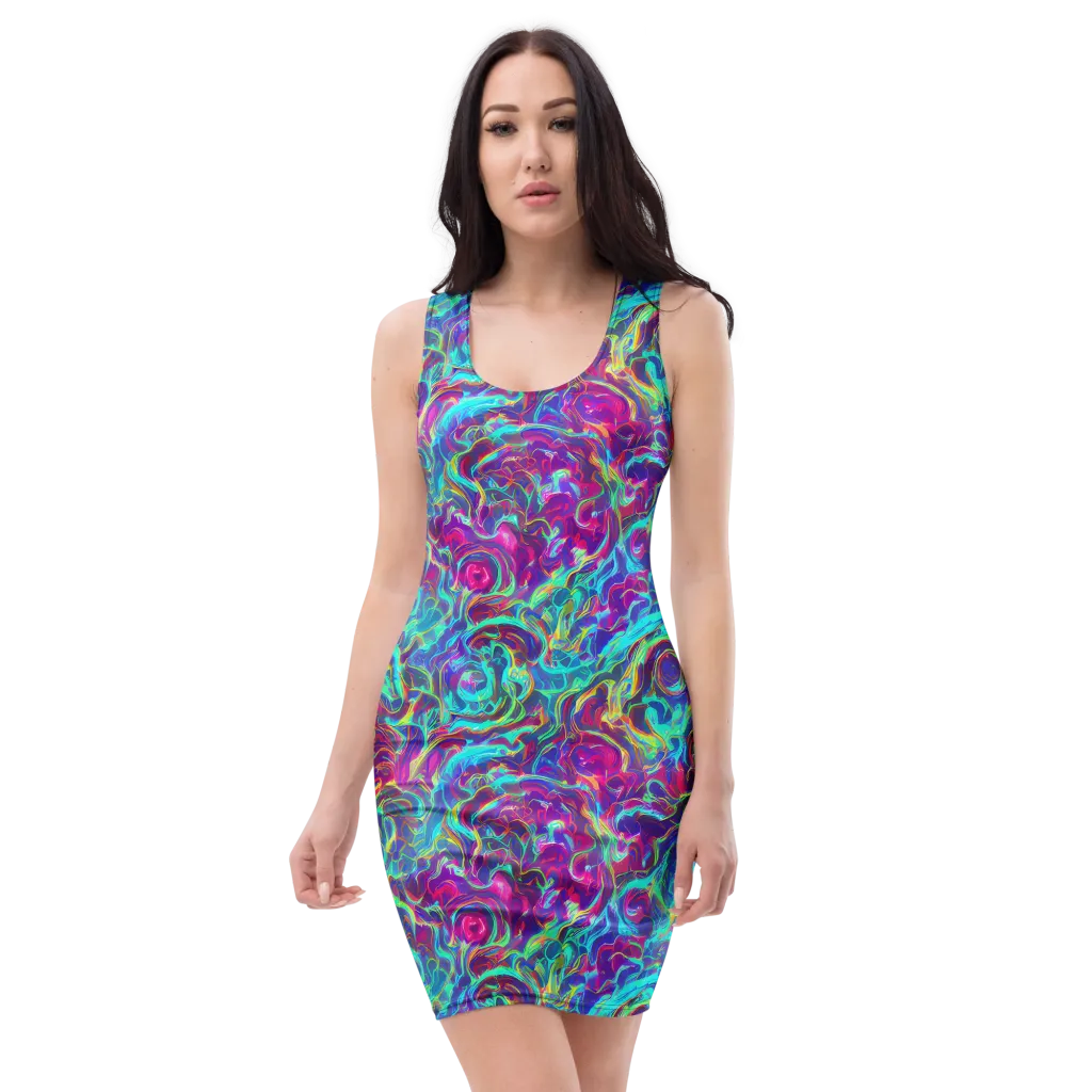Surreal Riptide on Bodycon Dress — Front