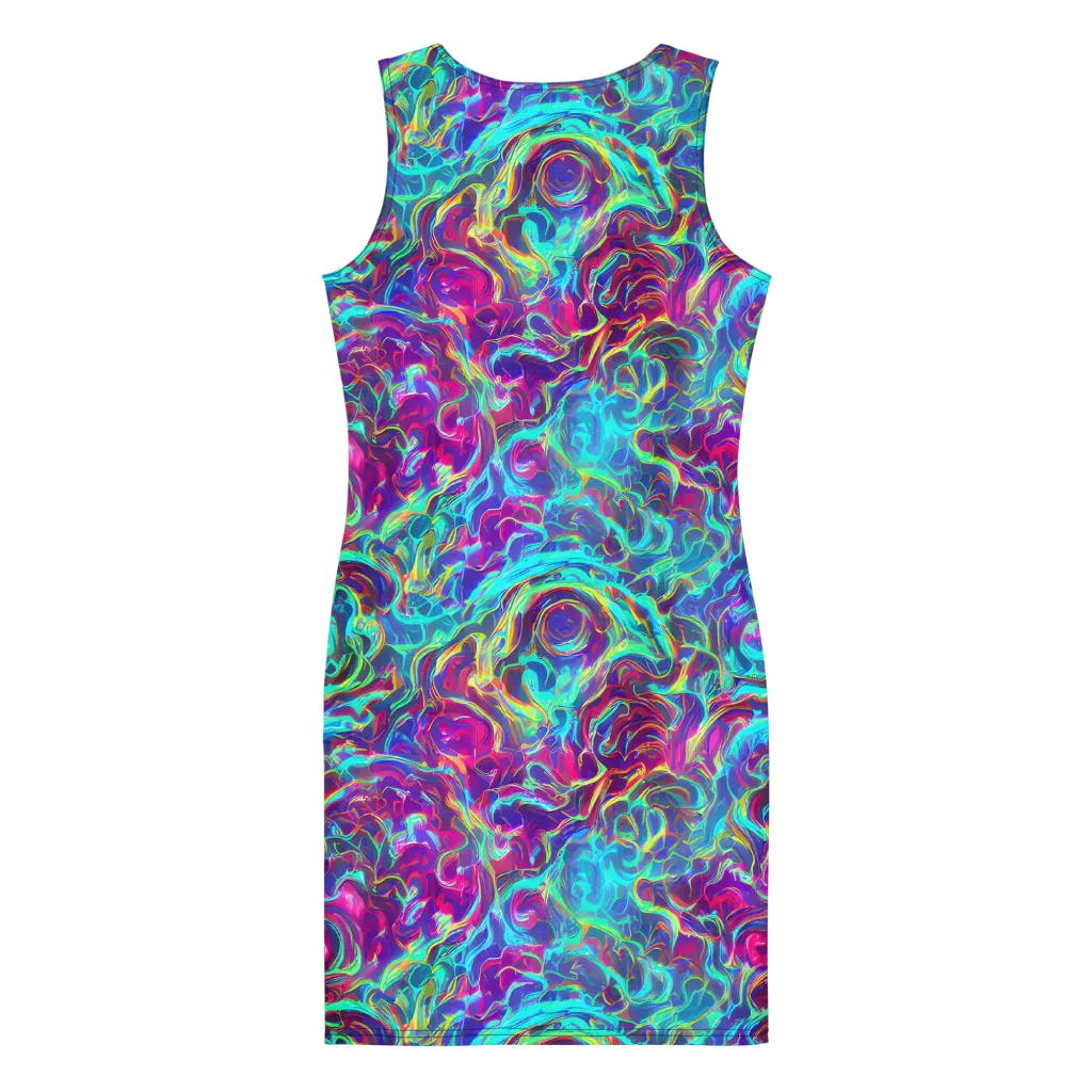 Surreal Riptide on Bodycon Dress — Back