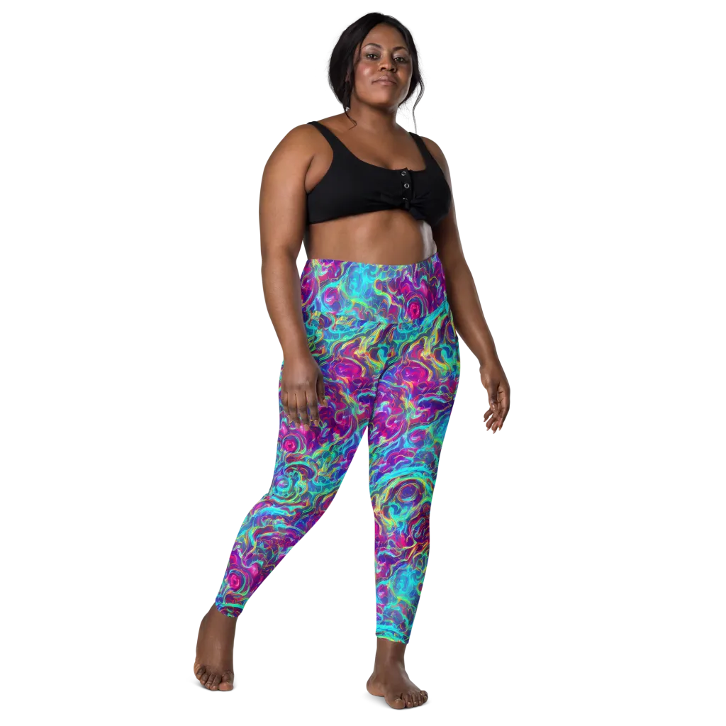 Surreal Riptide on Leggings with Pockets — Front