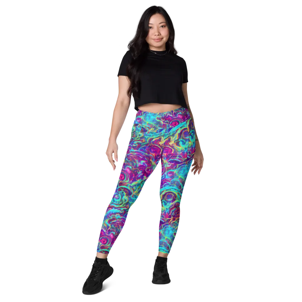 Surreal Riptide on Leggings with Pockets — Front