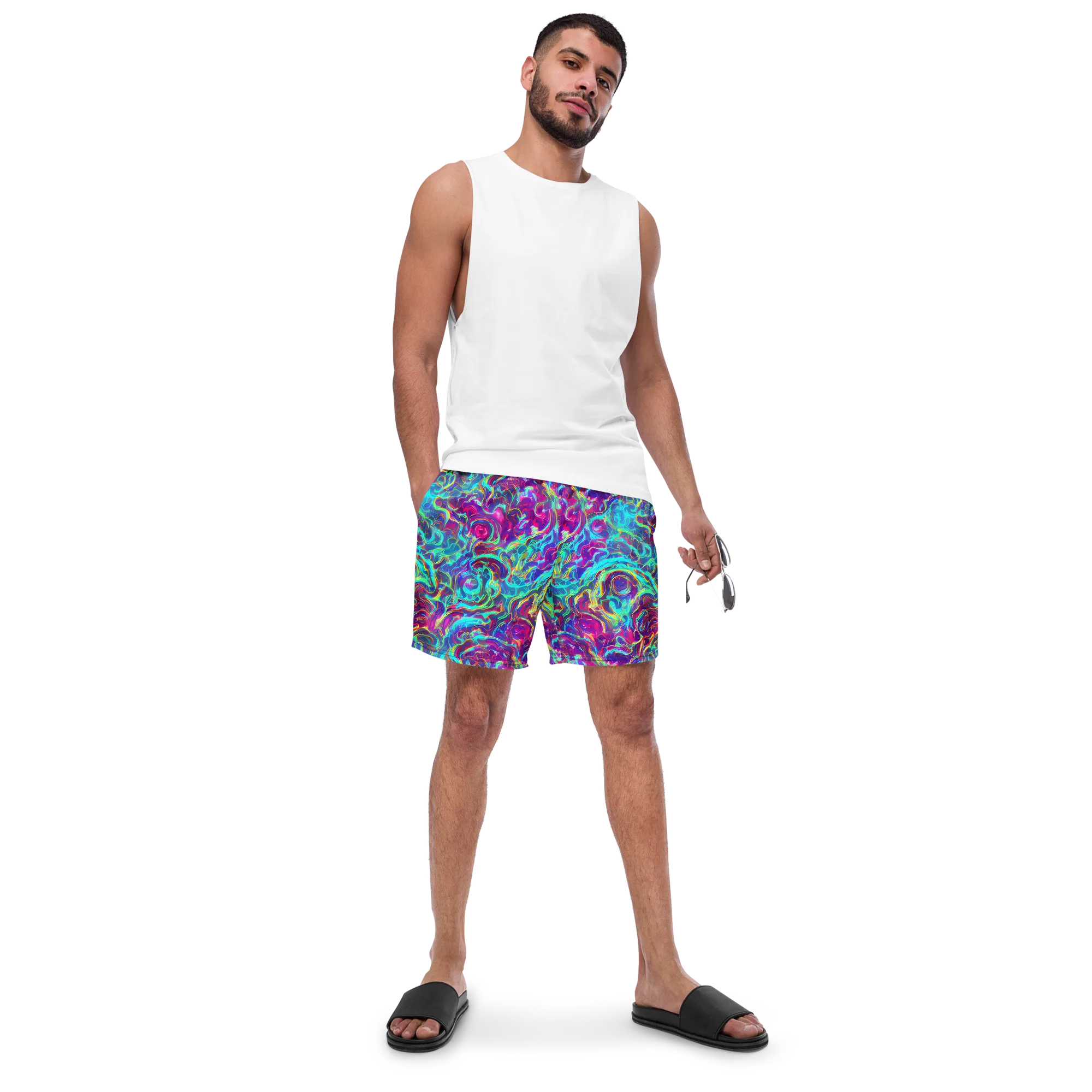 Surreal Riptide on Swim Trunks — Front