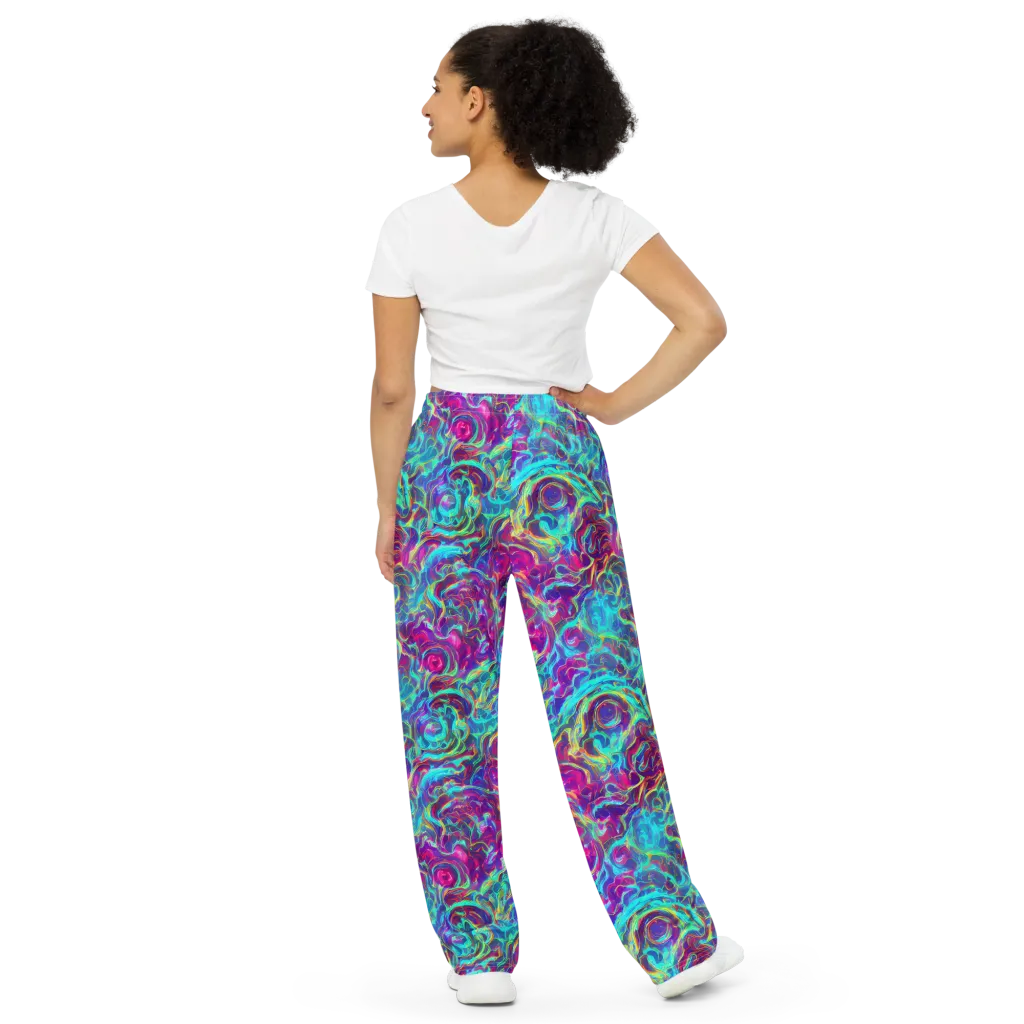 Surreal Riptide on Wide-Leg Pants — Back