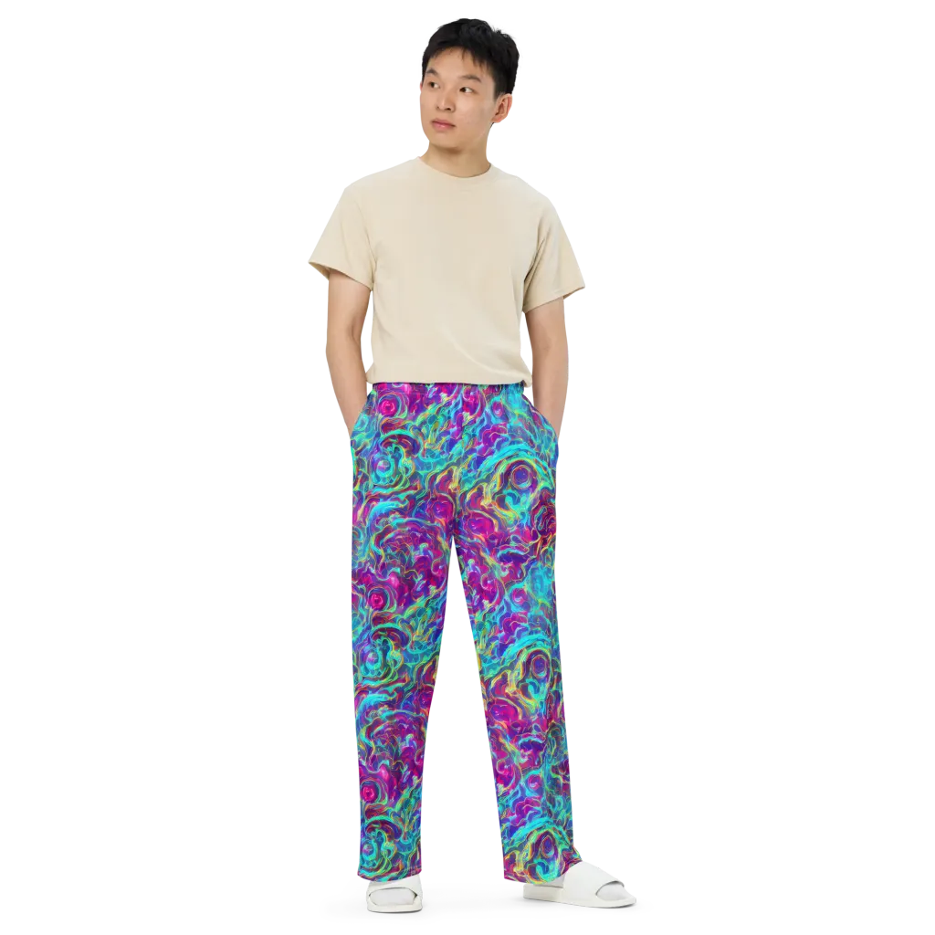 Surreal Riptide on Wide-Leg Pants — Front