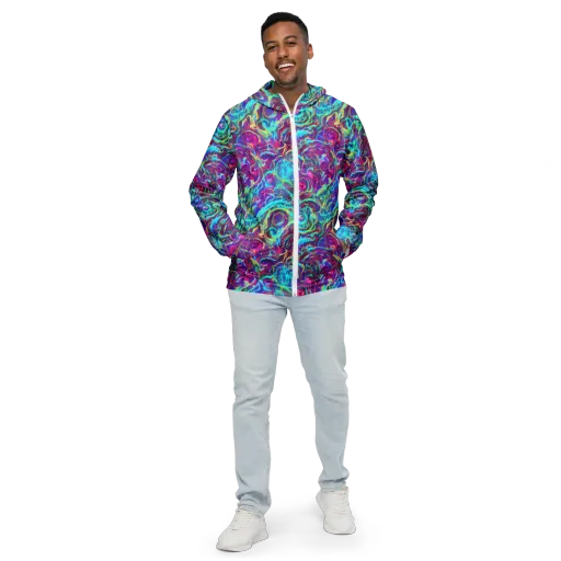 Surreal Riptide on a Men's Windbreaker