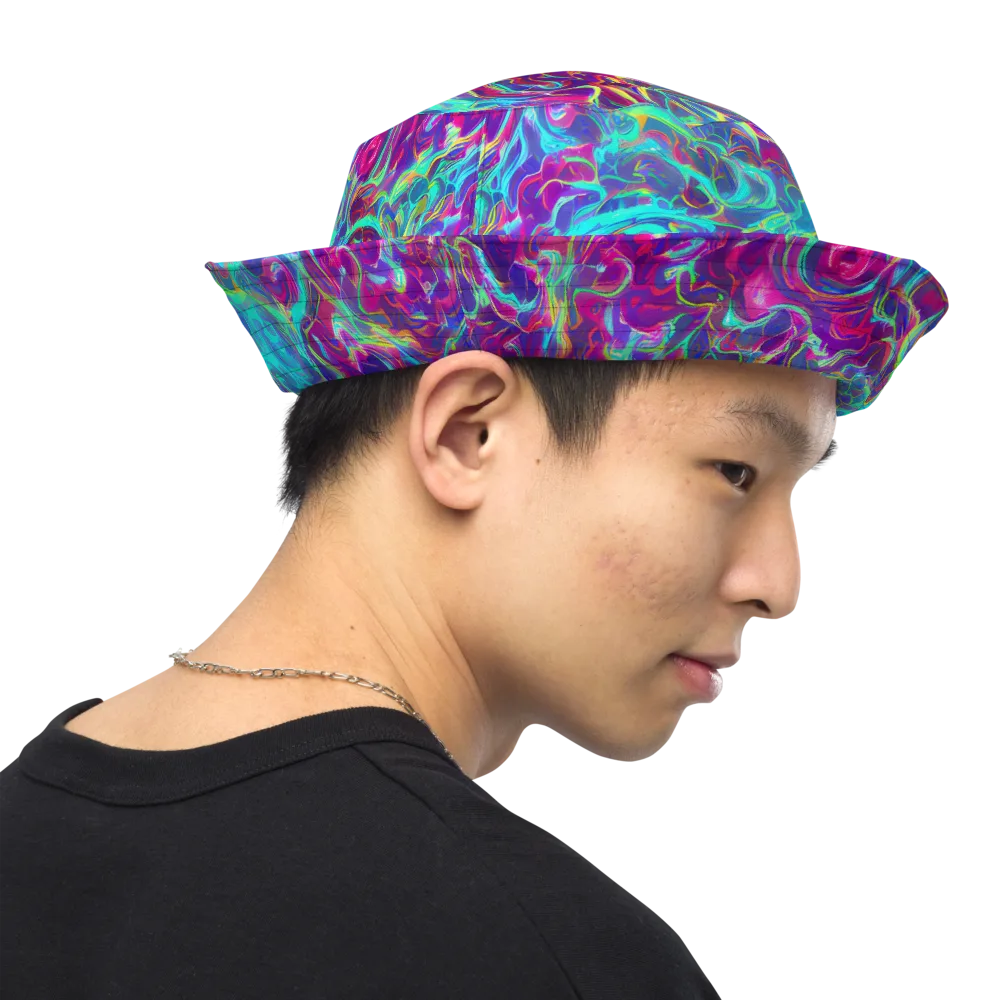 Surreal Riptide on Reversible Bucket Hat — Right Outside