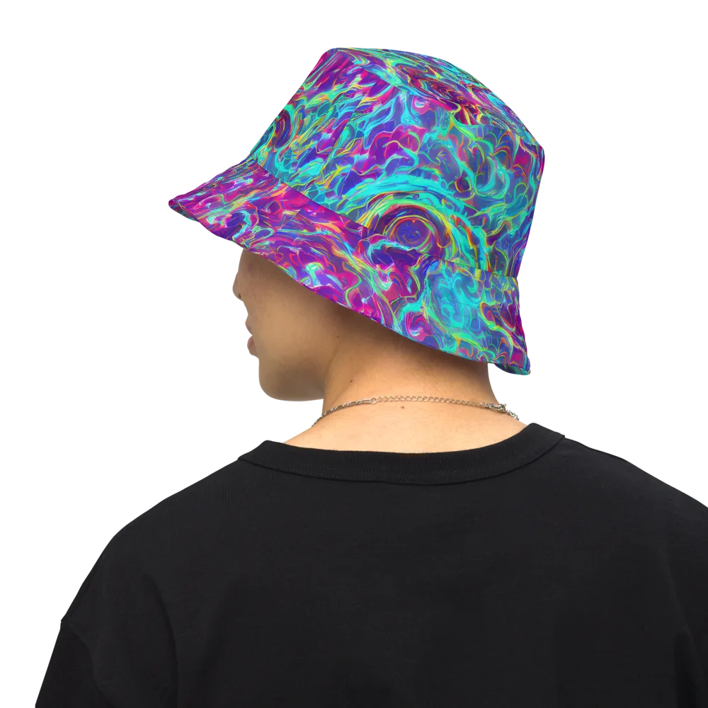 Surreal Riptide on Reversible Bucket Hat — Back Inside