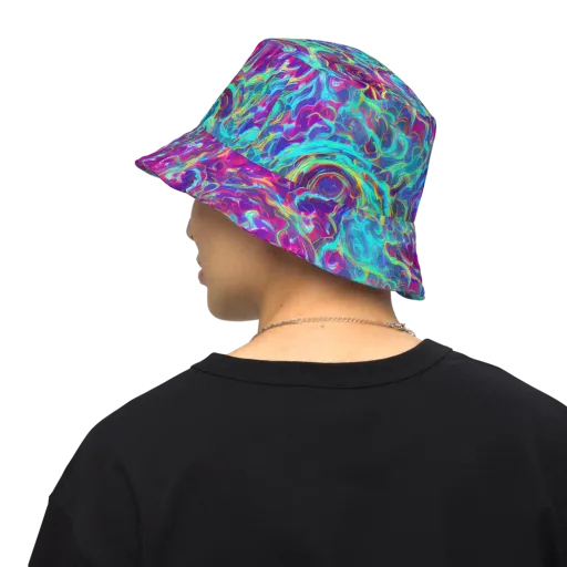 Surreal Riptide on a Reversible Bucket Hat
