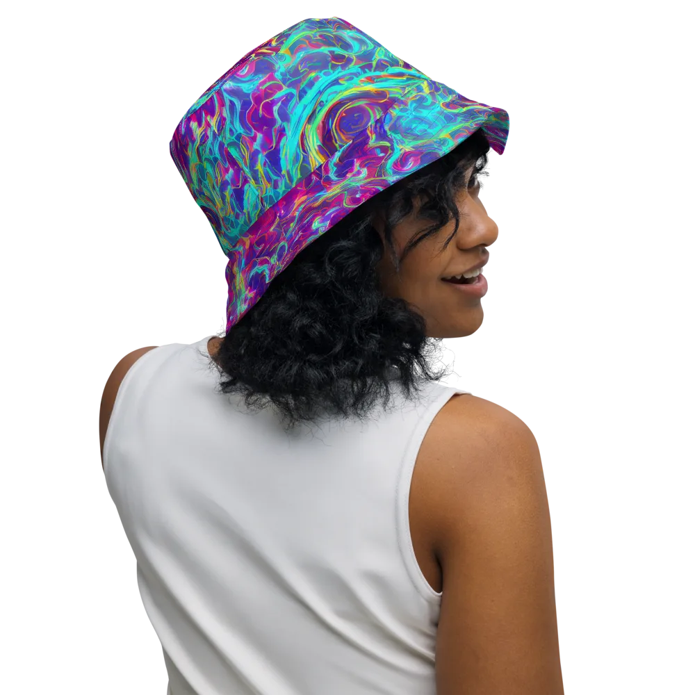 Surreal Riptide on Reversible Bucket Hat — Right Outside