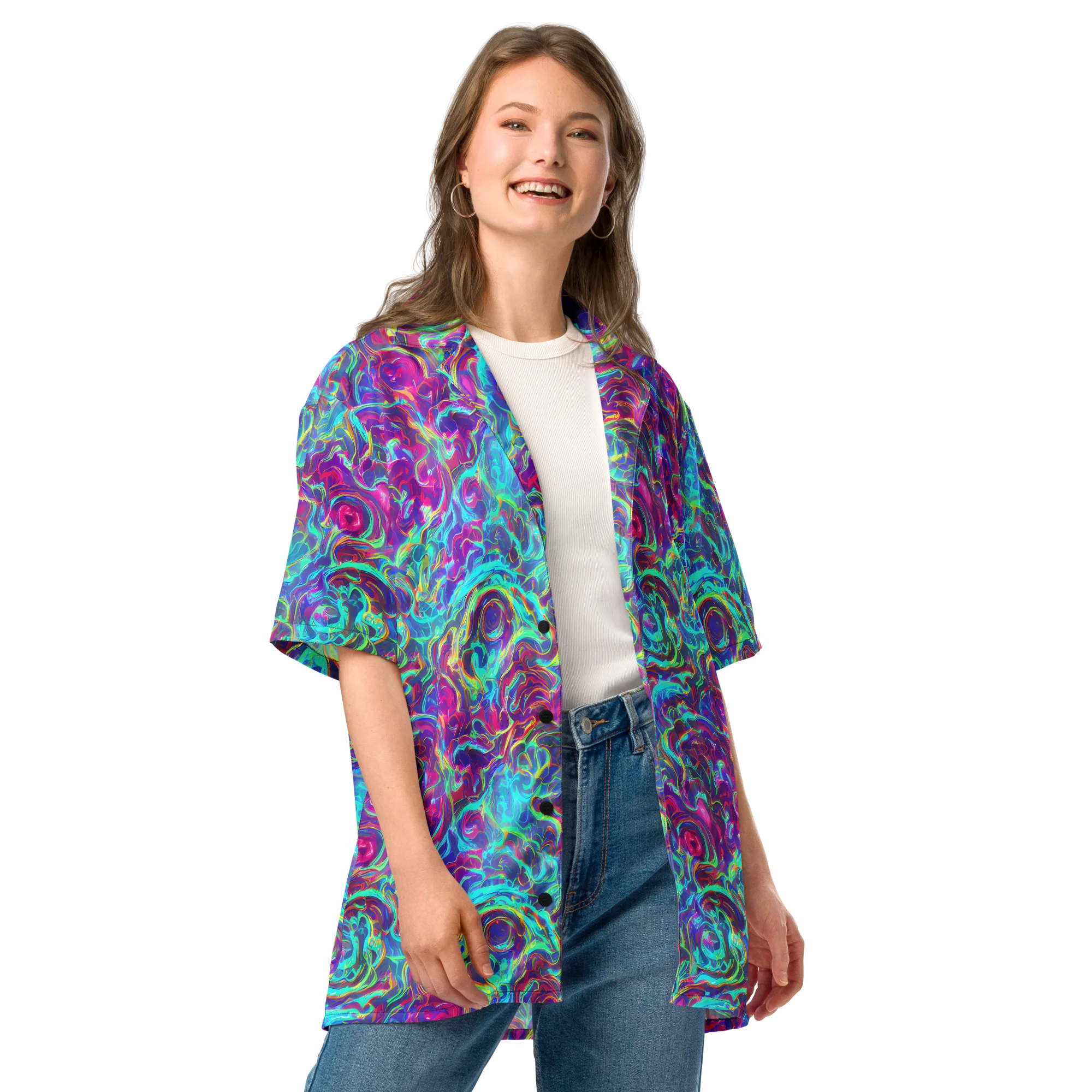 Surreal Riptide on Button Shirt — Front