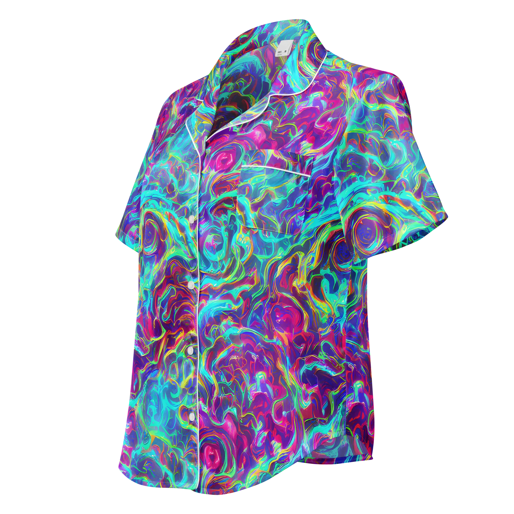Surreal Riptide on Women's Short Sleeve Pajama Top — Left Front