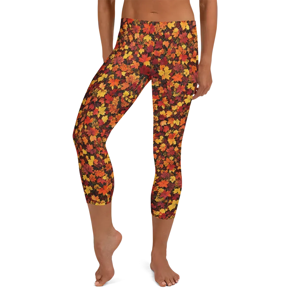 Autumn Canopy on Capri Leggings — Front