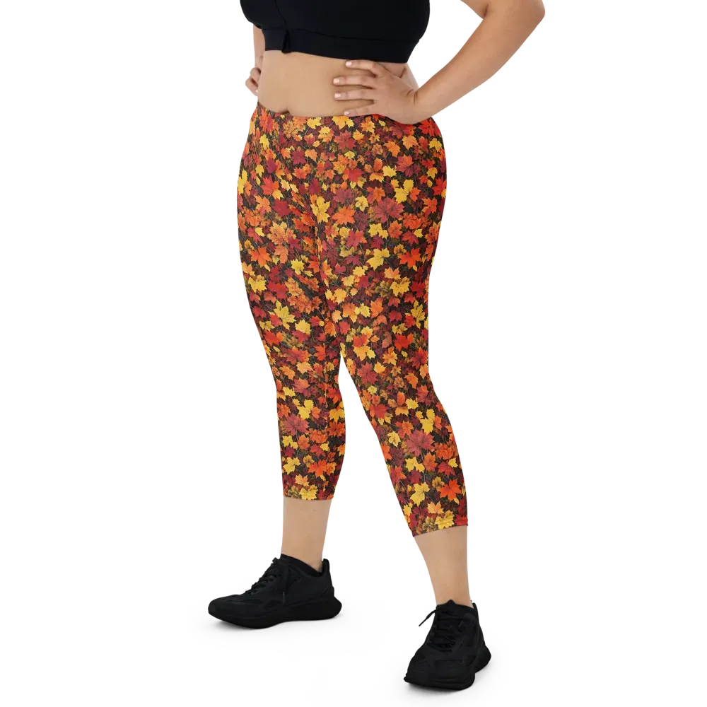 Autumn Canopy on Capri Leggings — Front
