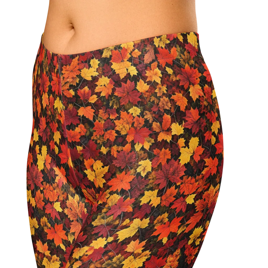 Autumn Canopy on Capri Leggings — Zoomed-in